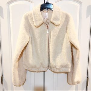 LC Lauren Conrad Zip Front Sherpa Jacket